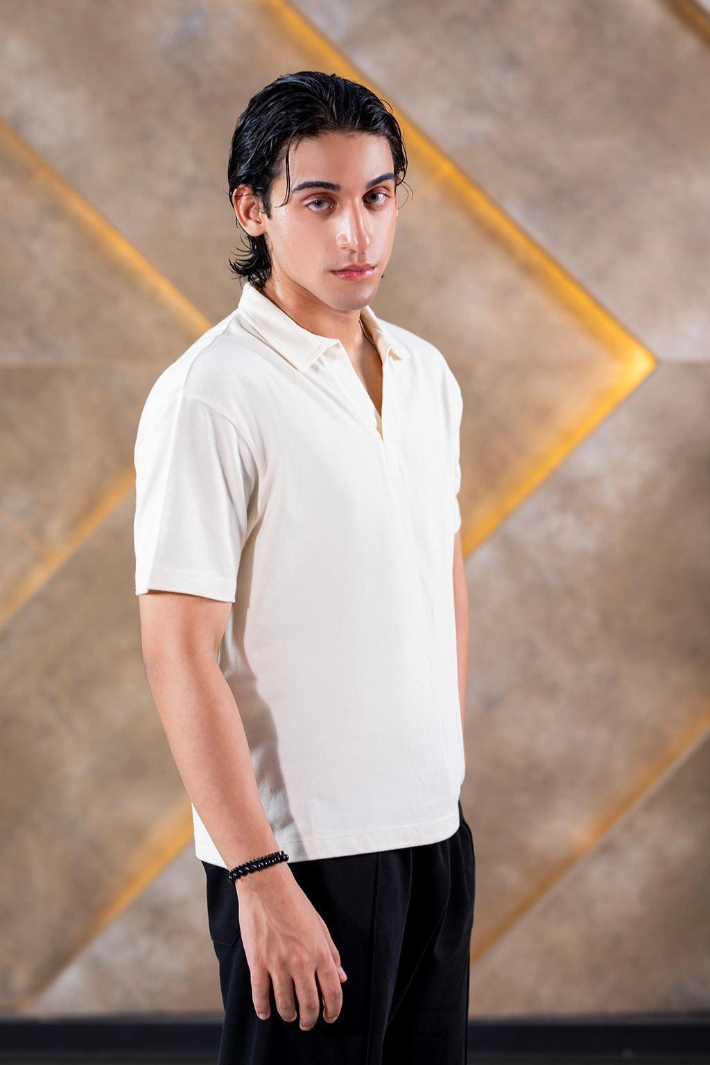 Cremino Light Cream Polo Shirt for Men – Premium Cotton Comfort