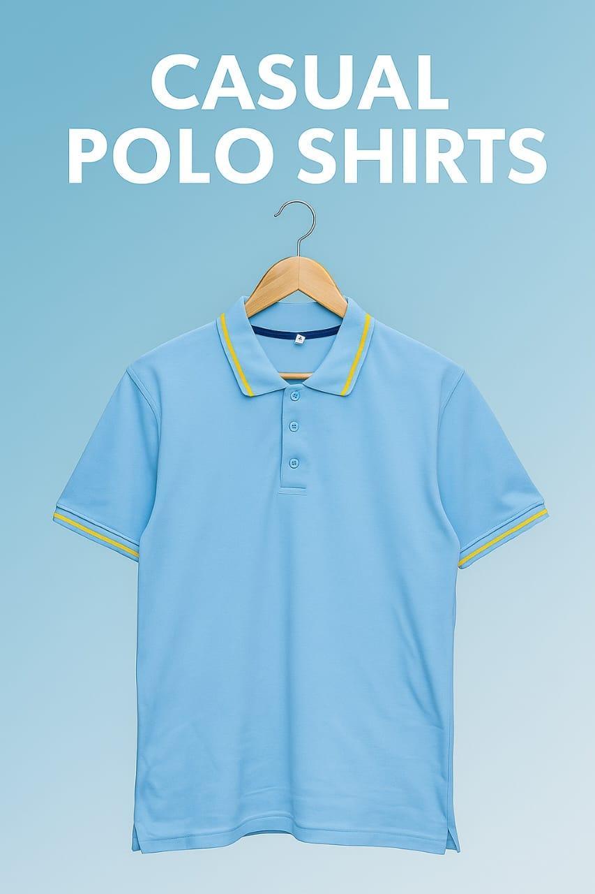 Men's Cotton Jersey Plain Polo Shirt
