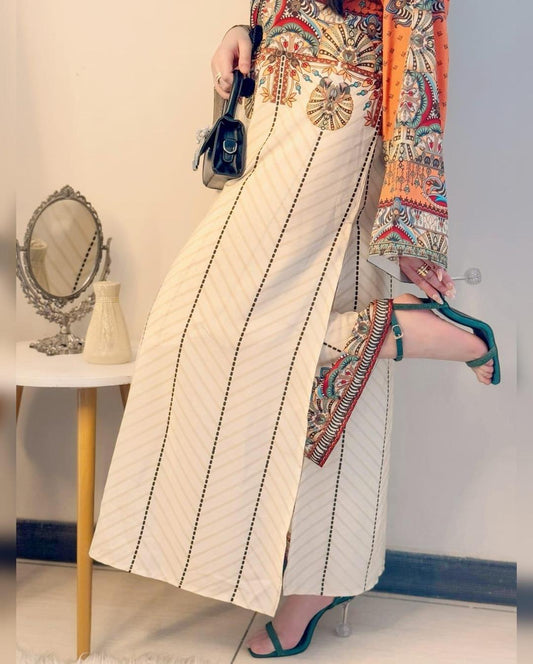 2 pcs woman's Stitched Swiss Lawn Digital Print Shirt And Trouser