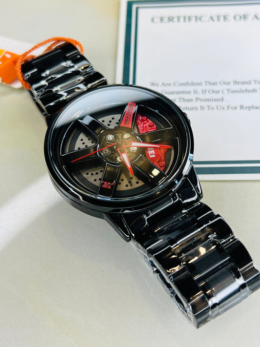 Rotating Wheel Rim Watch For Men's