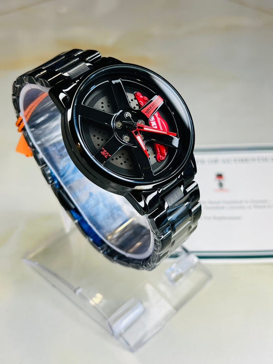 Rotating Wheel Rim Watch For Men's